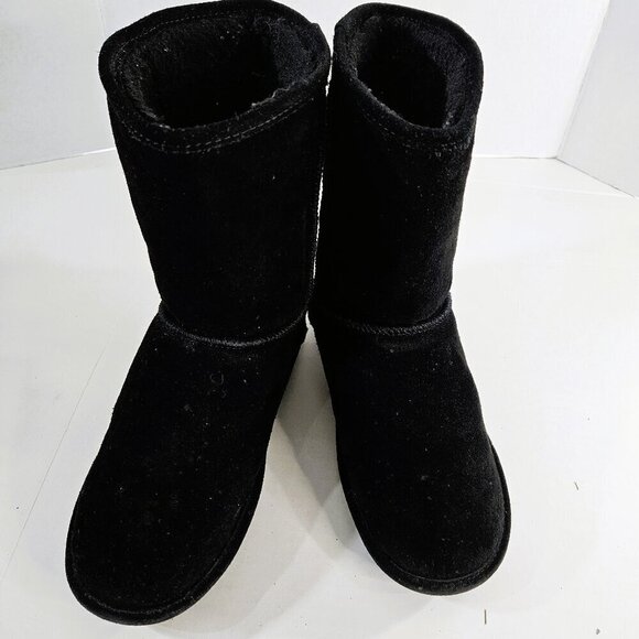 BEARPAW EMMA BLACK WOMEN'S SHORT SUEDE BOOTS SIZE 10 COZY COMFORTABLE - Picture 1 of 4